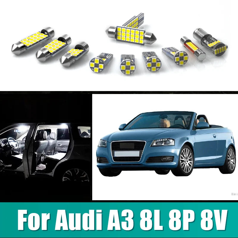 For Audi A3 8L 8V 8P S3 RS3 12V Car LED Bulbs Kit Interior Map Dome Lamp Vanity  for Audi RS3 S3 A3 - Automotive LED Lig