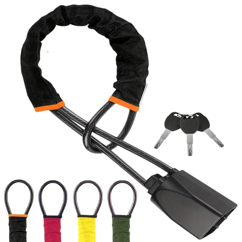 Automotive Security Deterrent Car Steering Wheel Lock Reinforced Cable in Red Blue Yellow Black  - Automotive LED Light