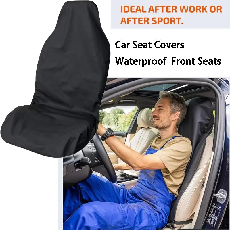 2PCS Heavy Duty Car Front Seat Protector Cover Universal Waterproof Breathable Auto Seat Covers  - Automotive LED Light
