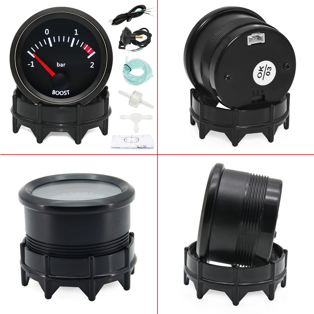 Car Gauge Racing Water Temp Oil Temp Air fuel ratio Fuel Volts 52mm 2 Inch With Sensor Red Point - Automotive LED Light