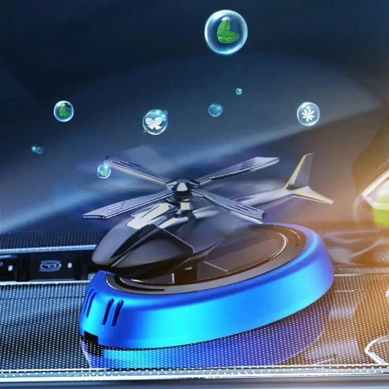 Rotating Aromatherapy Perfume Solar Car Air Freshener Perfume Helicopter Decor Interior Decor So - Automotive LED Light