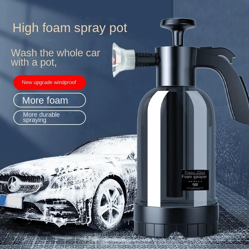 2L Hand Pump Foam Sprayer with 2 Types of Nozzle Hand Pneumatic Foam Cannon Snow Foam Car Wash S - Automotive LED Light