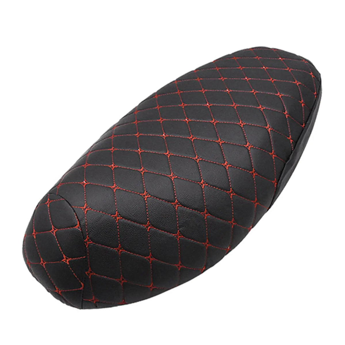 Black Leather Motorcycle Cushion Cover Waterproof Dustproof Saddle Seat Protector for Motorbike  - Automotive LED Light