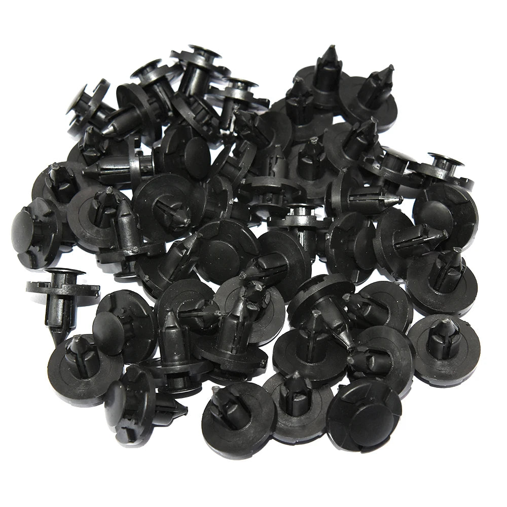 50pcs 8mm Auto Fastener Clip Car Body Push Retainer Pin Rivet Bumper Door Trim Panel Retainer Fa - Automotive LED Light