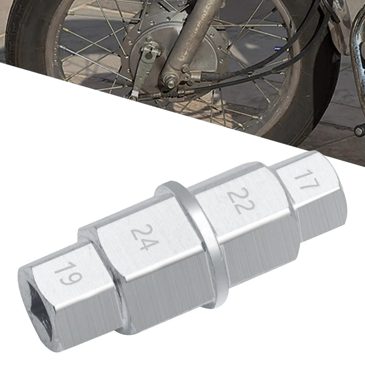 Hex Axle Tool Universal Chrome Silver Hex Wrench Removal Tool Hex Allen Axle Spindle Tool for Mo - Automotive LED Light