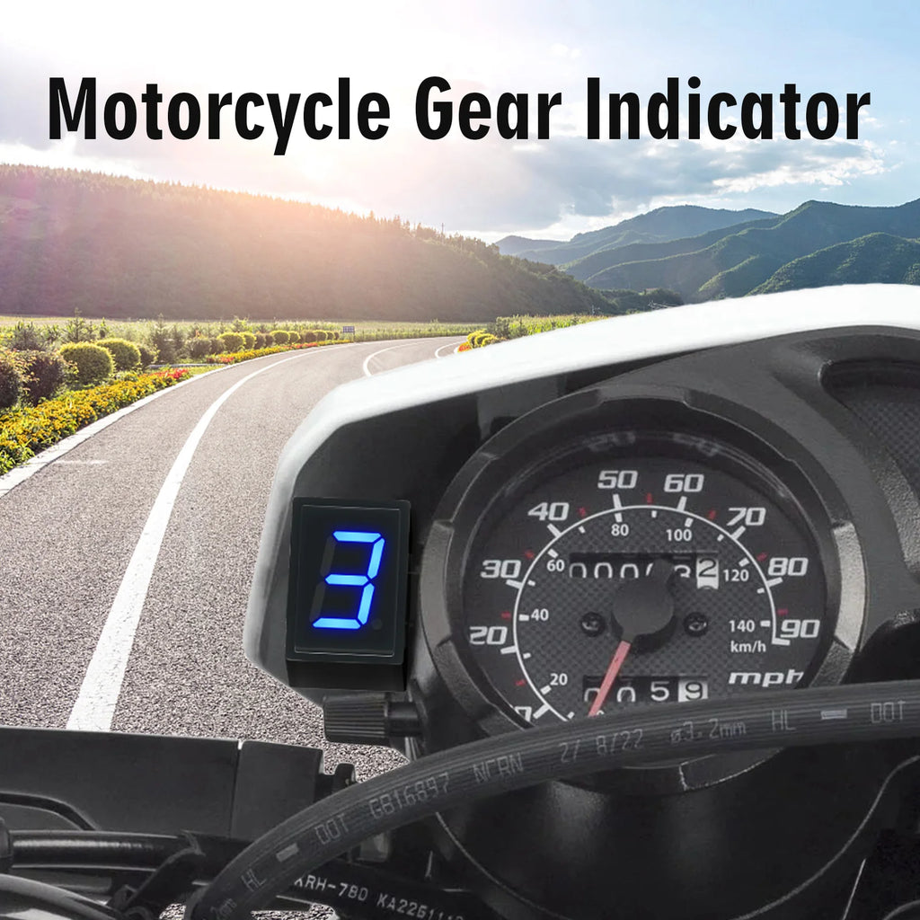 Super 6 Speed Display Universal Light Neutral Gear Indicator Display Motorcycle Speedometer Elec - Automotive LED Light