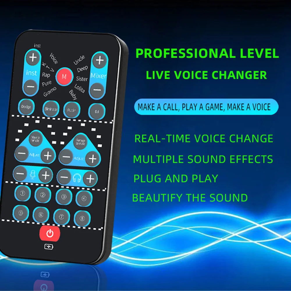 M10 Voice Changer Device Karaoke Function Male Female Voice Switch Universal Portable Sound Chan - Automotive LED Light