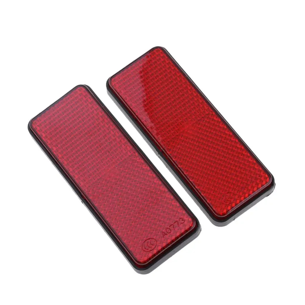 2pcs Rectangle Reflective Reflector Motorcycle Motorbike ATV Scooter Dirt Bike Moped 4 Wheeler R - Automotive LED Light