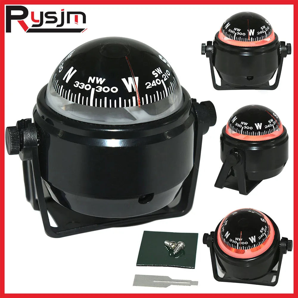 HD Waterproof ABS Multi-Purpose Sea Navigation Bracket Mount Compass LED Digital For Marine Boat - Automotive LED Light