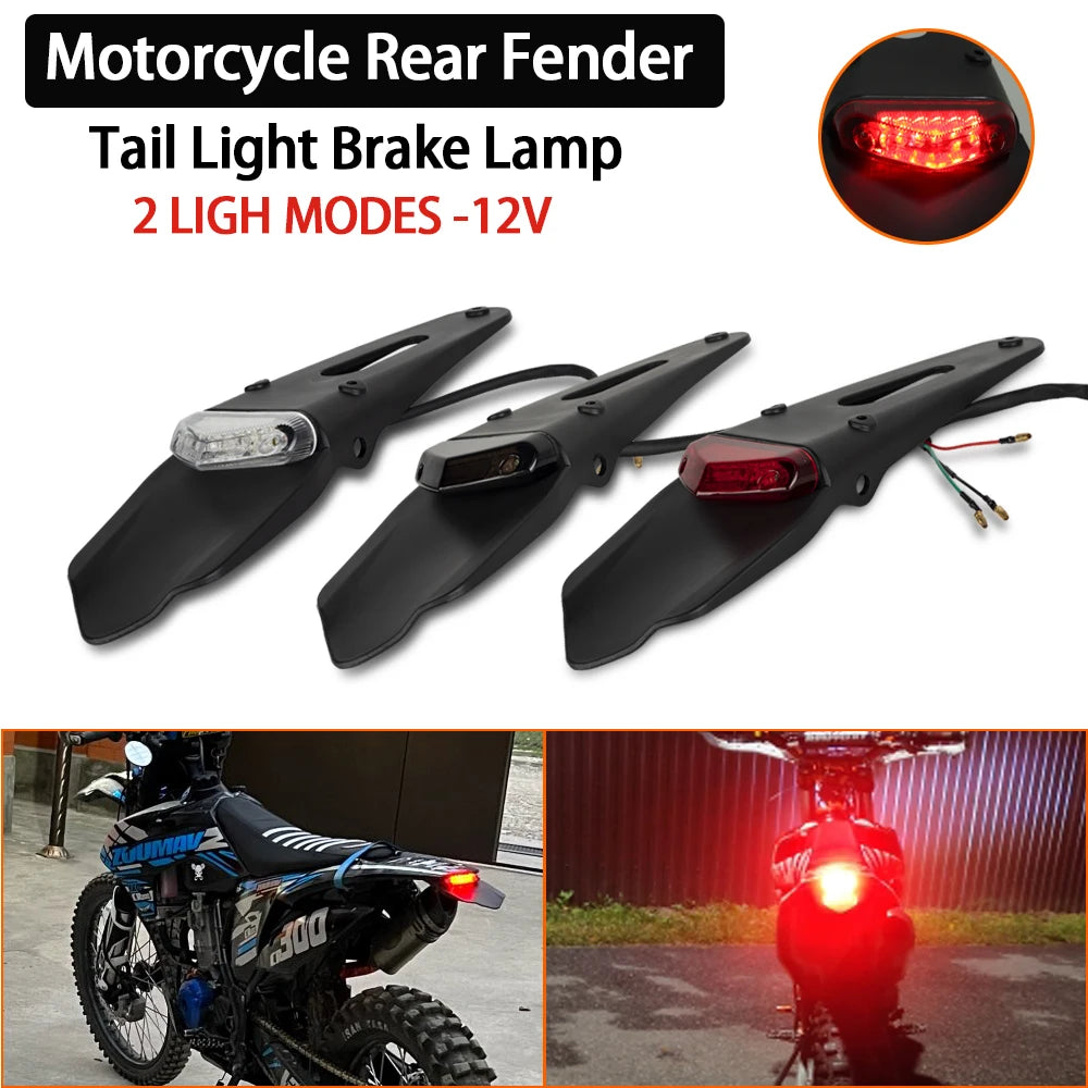 Motorcycle Rear Brake Light LED Fender Taillight For Honda Kawasaki Yamaha Motorbike Enduro Moto - LED Motorcycle Light