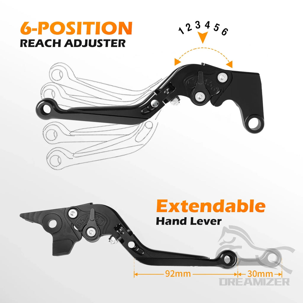 Motorcycle CNC Adjustable Folding Extendable Brake Clutch Levers Handle For Yamaha MT-07 FZ-07 2 - Automotive LED Light