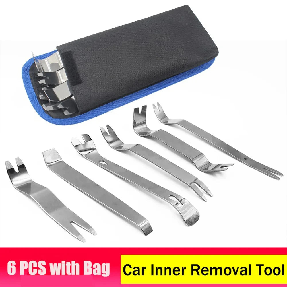 Car Inner Removal Tool 6pcs Kit Auto Car Radio Door Clip Panel Audio Removal Installer Pry Tool  - Automotive LED Light