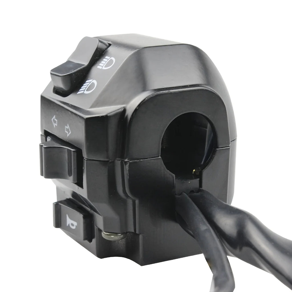Motorcycle Universal Handlebar Turn Signal Control Switch 7/8" 22MM Black Motorbike Horn Headlig - LED Motorcycle Light