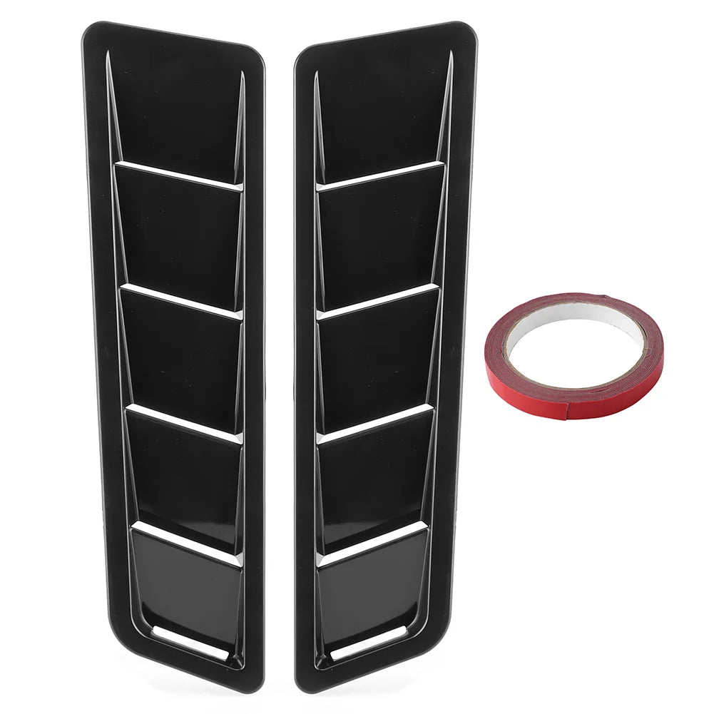 2Pcs Universal Hood Air Intake Panel Trim Bonnet Louver Cooling Vent Cover Car Exterior Decorati - Automotive LED Light