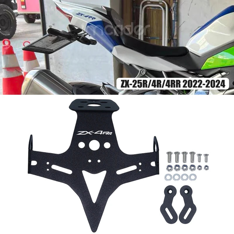 Motorcycle Tail Tidy Fender Eliminator Registration License Plate Holder For KAW for ZX25R ZX4R - Automotive LED Light