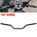 Black 7/8" 22MM Universal Motorcycle Bike Tracker Style Bar Handlebar Cafe Racer Old School For  - Automotive LED Light