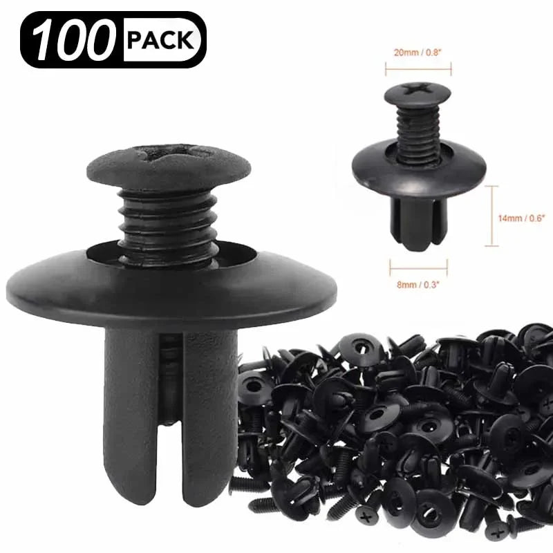 Car Buckle 8mm Hole Plastic Rivets Fixed Buckle Fastener Expansion Screw Auto Vehicle Door Trim  - Automotive LED Light