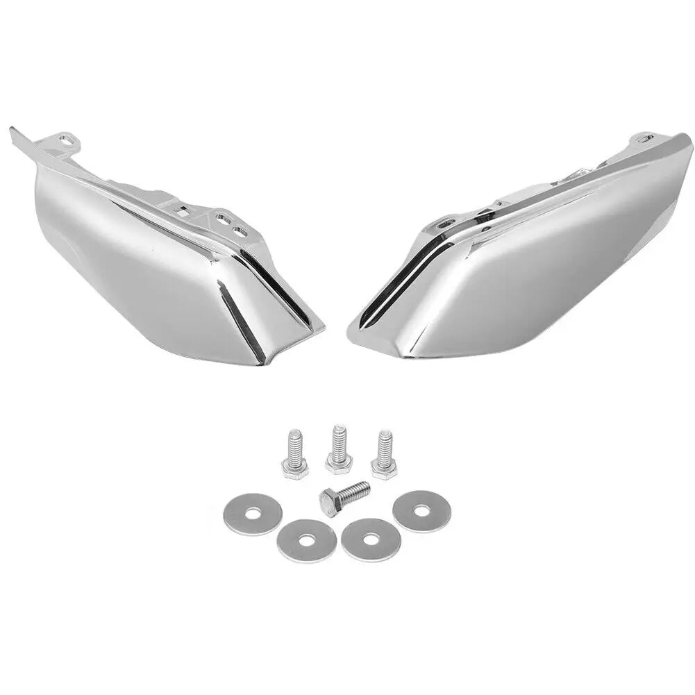 Chrome Mid‑Frame Air Deflector Heat Shield Trim For Harley Touring CVO Electra Road Street Glide - Automotive LED Light
