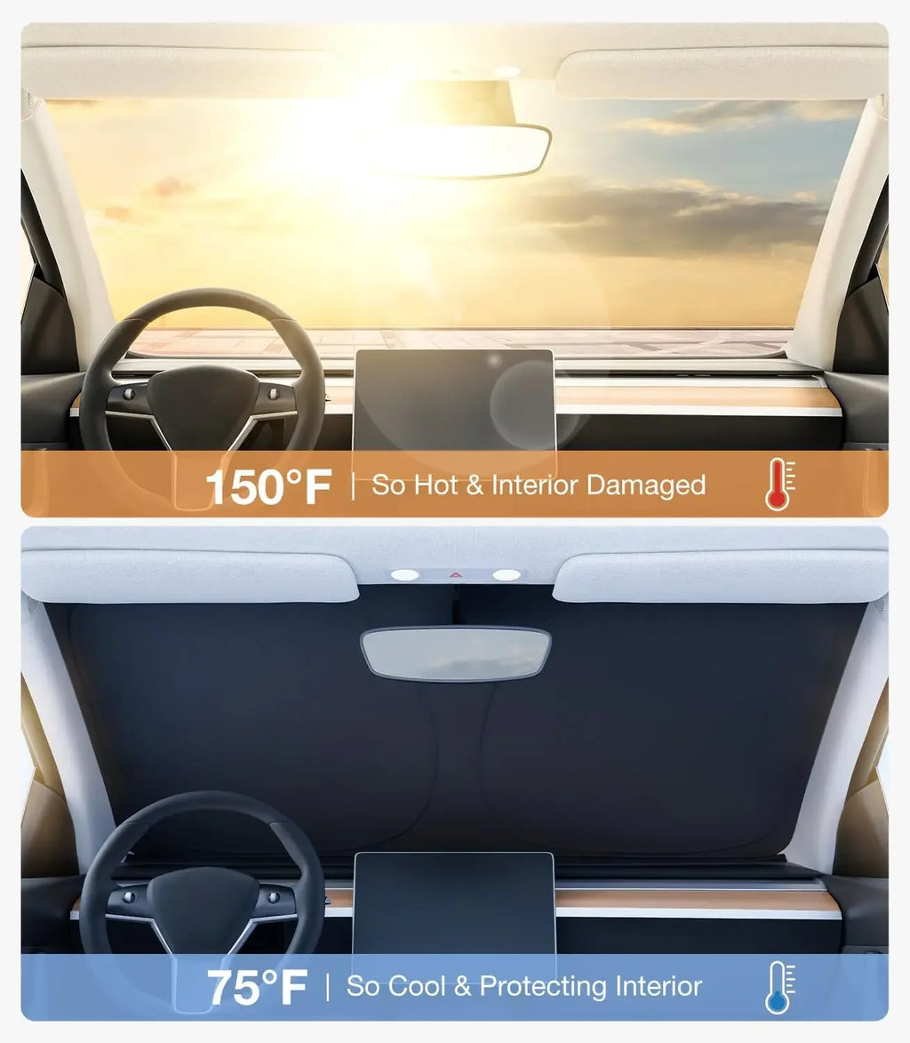 2026 For Tesla Model Y Juniper Model 3 Highland Windshield Sunshade Sun Blockage for Tesla Model 3 Model Y - Automotive