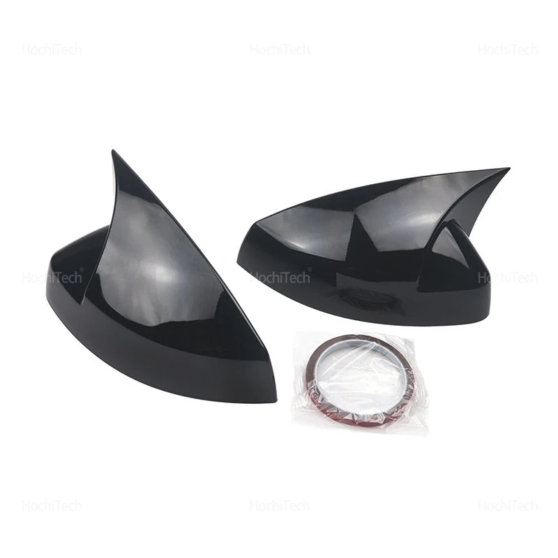 For Audi A3 S3 RS3 8V 2013-2019 2pcs Glossy Black Horn Style Add on Rearview Ext for Audi RS3 S3 A3 2013-2019 - Automoti