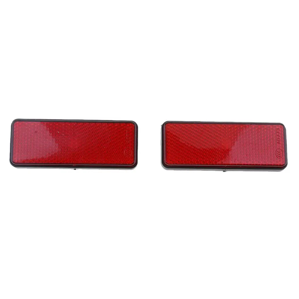 2pcs Rectangle Reflective Reflector Motorcycle Motorbike ATV Scooter Dirt Bike Moped 4 Wheeler R - Automotive LED Light
