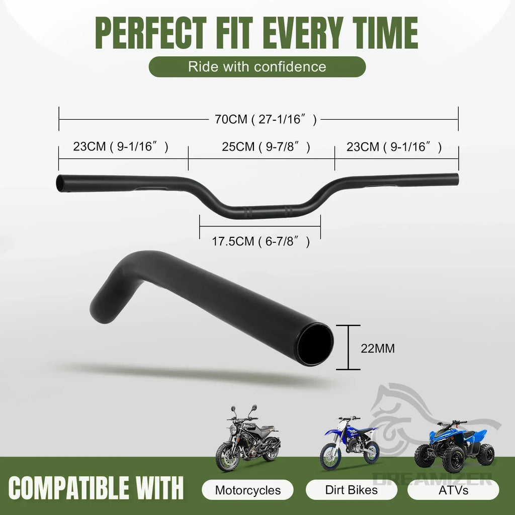 Motorcycle 22mm 25mm Black Retro Drag Handlebar Handle Bar Steering Wheel For Yamaha Sportster I - Automotive LED Light