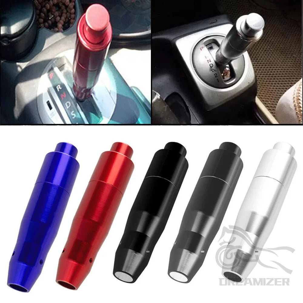 Universal 14.5cm Aluminum Car Auto Gear Stick Shift Knob with Press Down Release Button And 3 Ad - Automotive LED Light