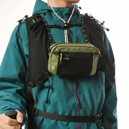 1.1L Fiber Waist Pack Waterproof UltraLight Multi Pocket for Cycling Running Hiking Camping Outd - Automotive LED Light