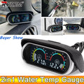 AD 2 in 1 LCD Car Water Temp Gauge Water Temperature Sensor 10mm Meter Voltmeter Voltage Digital - Automotive LED Light
