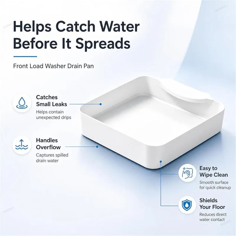 Household Washing Machine Drain Pan Spill Leak Water Catcher Tray Floor Protector Tray for Front - Automotive LED Light