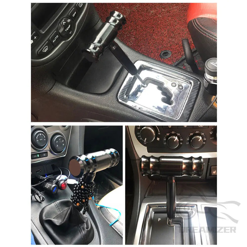 Universal 114mm Car Auto T Shape Aircraft Joystick Gear Shift Knob Aluminum Alloy Gear Shift Gea - Automotive LED Light