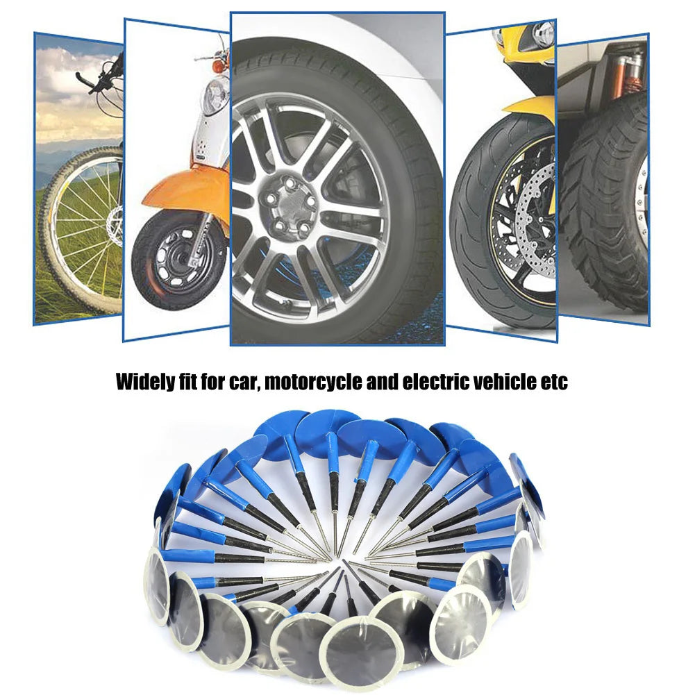 24Pcs Tire Puncture Patch Tubeless Patch Gum Car Motorcycle Universal Tubeless Tire Puncture Rep - Automotive LED Light
