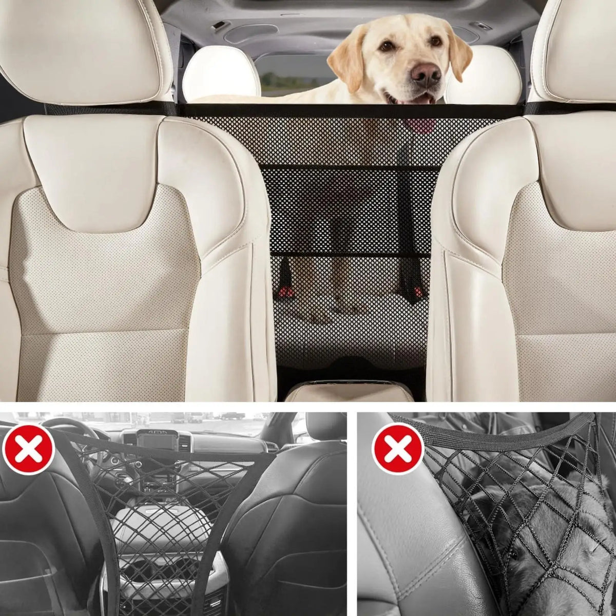 Car Pet Divider Net Thickened Dog Car Divider Abrasion-Resistant Resistant - Automotive LED Light