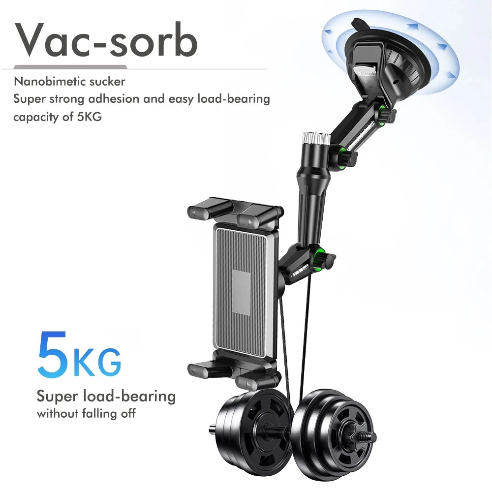 Car Tablet/Folding Screen Universal Phone Holder 1260 Degree Adjustable Rotation Clamp Range 4.7 - Automotive LED Light