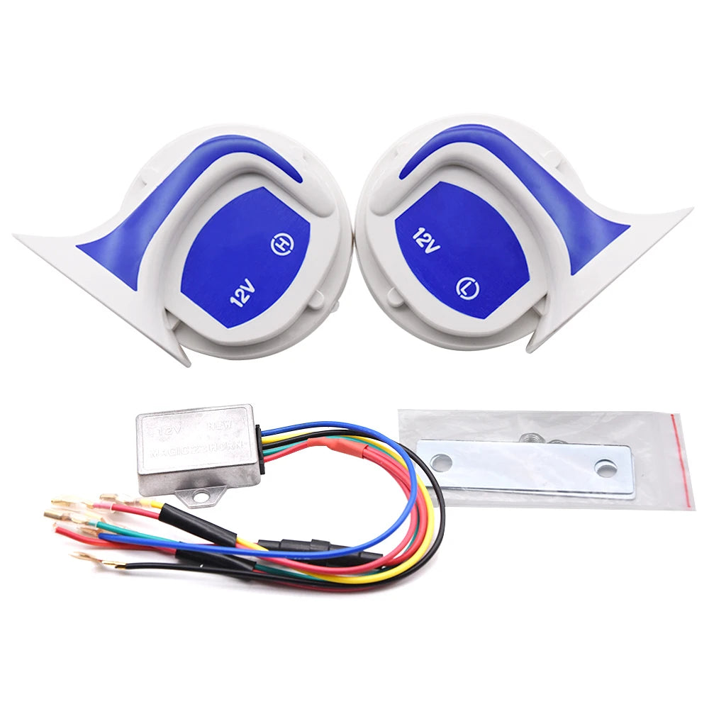 12V Motorcycles Horn Speaker Digital Electric Siren Loud Air Snail Horn Magic 18 Sounds Security - Automotive LED Light