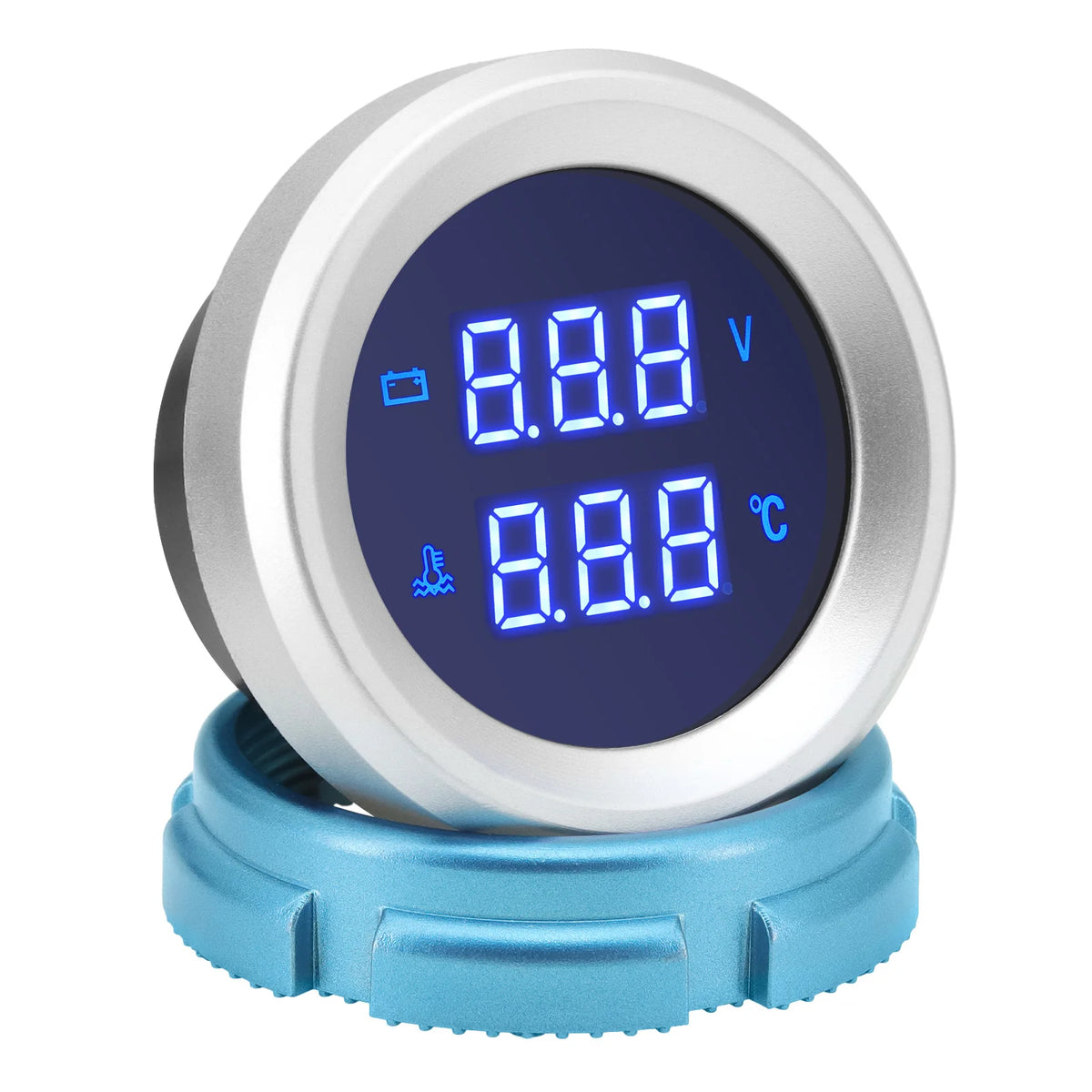 2" 52mm Water Temperature Gauge with Sensor 10mm Blue LED Digital Voltage Volt Meter 2 in 1 Gaug - Automotive LED Light