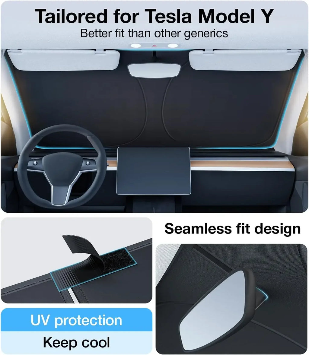 2026 For Tesla Model Y Juniper Model 3 Highland Windshield Sunshade Sun Blockage for Tesla Model 3 Model Y - Automotive