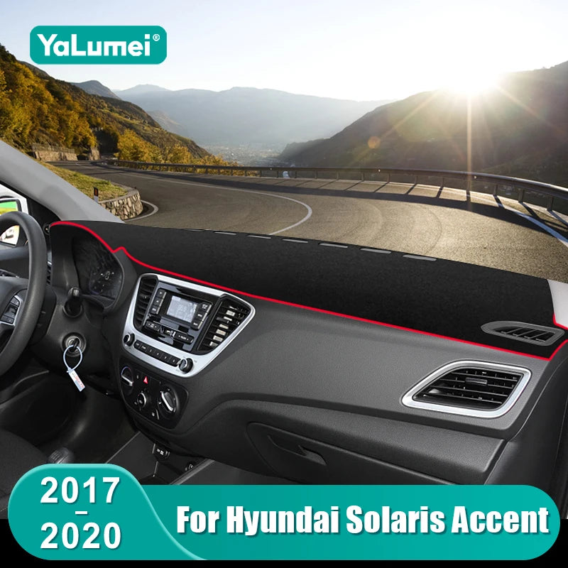 For Hyundai Solaris Accent HC 2017 2018 2019 2020 Car Dashboard Sun Shade Cover Instrument Desk  - Automotive LED Light