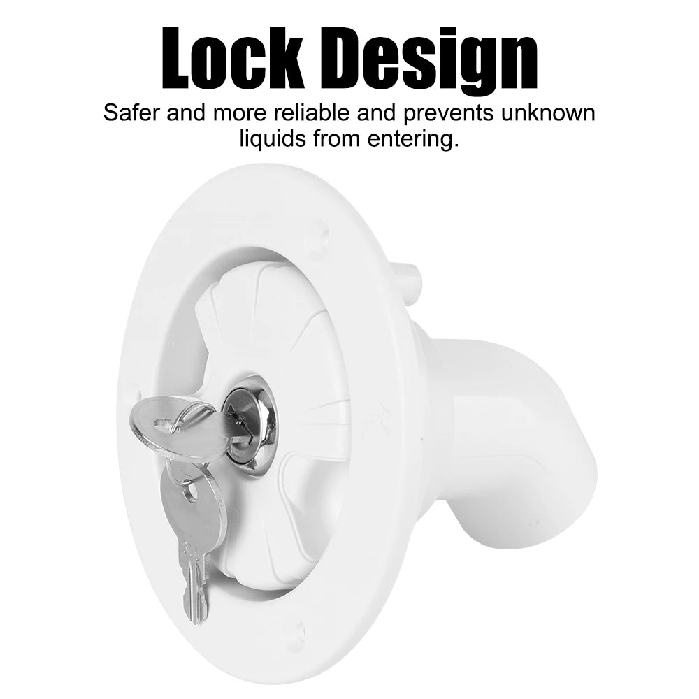 RV Gravity Water Inlet With Lock Fill Hatch Intake Filter Lockable 80mm Inlet Adapter Camper Tra - Automotive LED Light