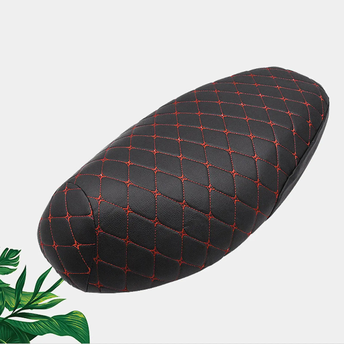 Black Leather Motorcycle Cushion Cover Waterproof Dustproof Saddle Seat Protector for Motorbike  - Automotive LED Light
