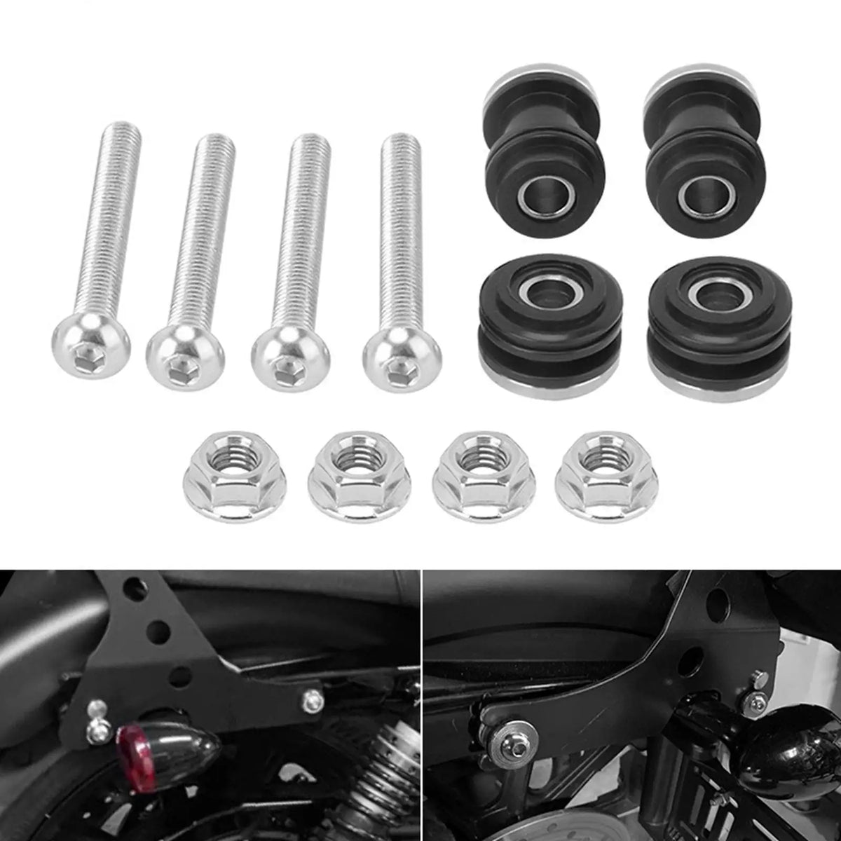 Iron Motorcycle Backrest Screws Kit Practical Sissy Bar Docking Hardware Quick Install for Sport - Automotive LED Light