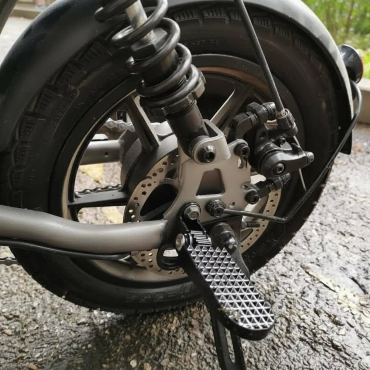 Rear Seat Bicycle Footrest Folding Aluminum Alloy Anti Slip Pedal Accessory for Electric Handbik - Automotive LED Light