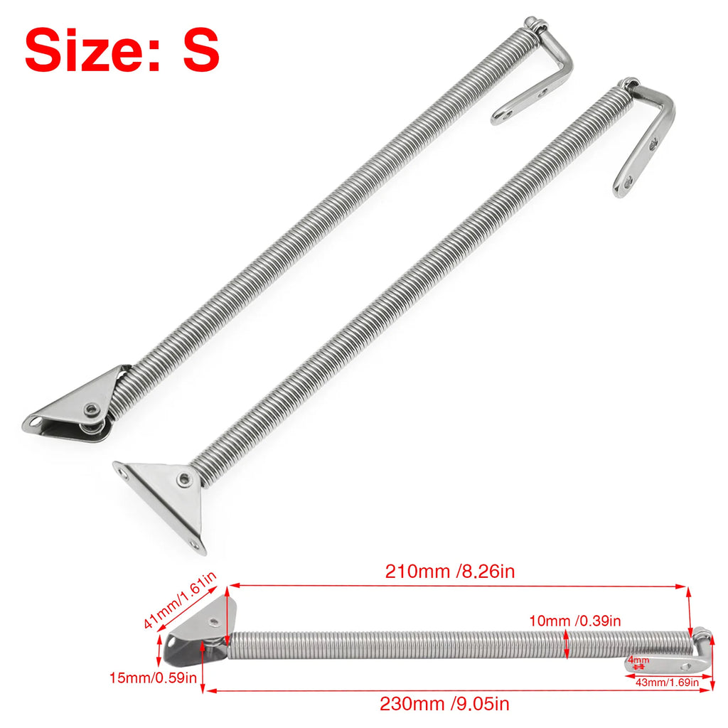 AD 2pcs Marine Stainless Steel Boat Hatch Support Spring Adjuster 210mm 235MM Practical Durable  - Automotive LED Light