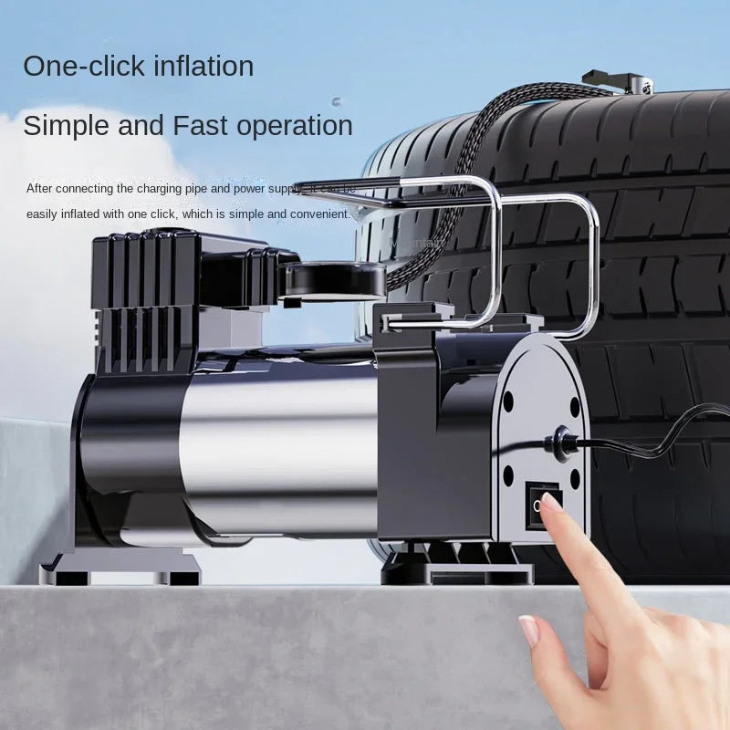 140PSI 12V Car Tyre Inflator Heavy Electrical Air Compressor Automotive Inflation Pump Vehicle I - Automotive LED Light