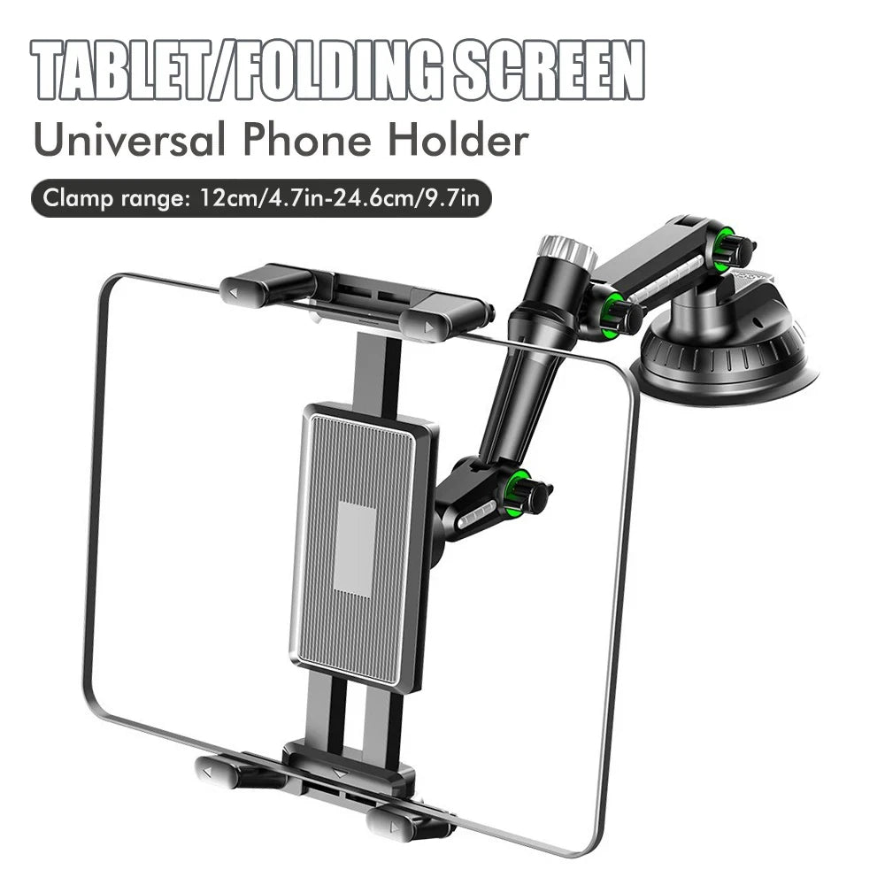 Car Tablet/Folding Screen Universal Phone Holder 1260 Degree Adjustable Rotation Clamp Range 4.7 - Automotive LED Light