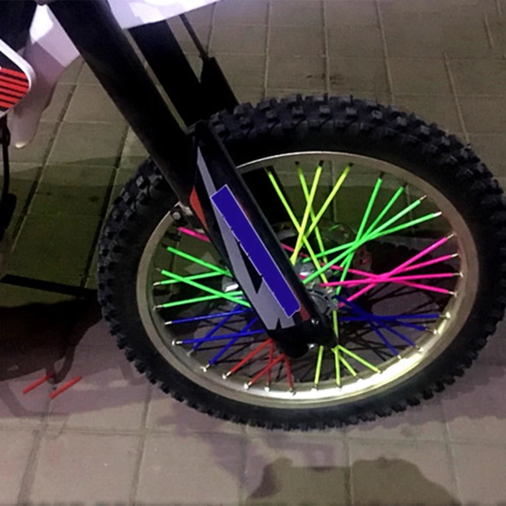 36 Pieces Motocross Wheel Spoke Wraps Set Universal Covers for Dirt Bike Motorcycle Rim Skin for - Automotive LED Light