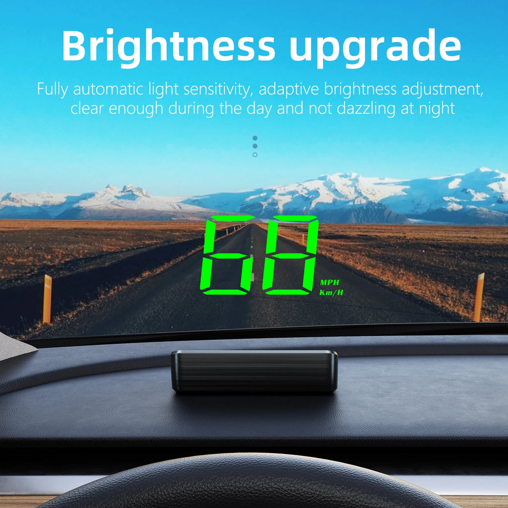 M2 HD Car Head up Display GPS Speedometer KM/H Digital HUD Windshield Projector Universal Auto E - Automotive LED Light