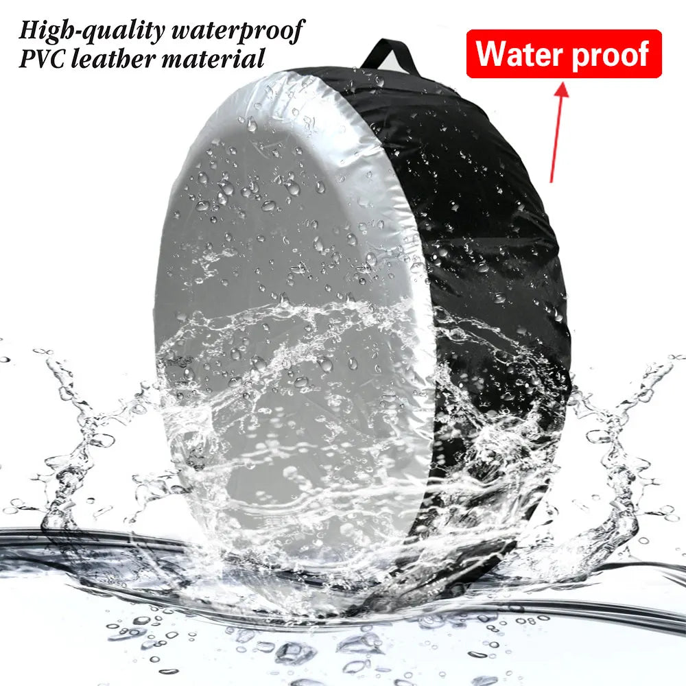 Fit 13-19inch 19-23inch Tyre Spare Storage Bags Car SUV Spare Tire Cover Case White Tire Wheel P - Automotive LED Light