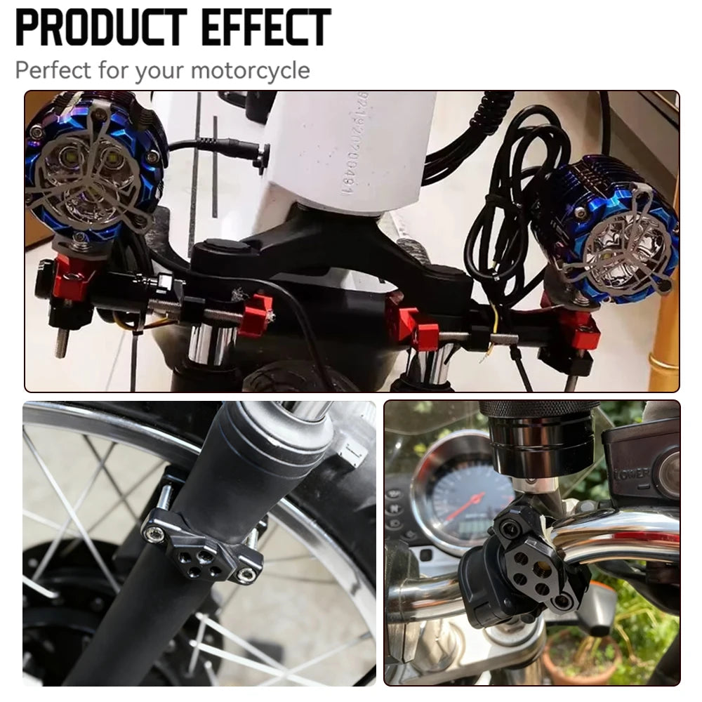 Motorcycle Lamp Bracket 22-32mm Multifunction Holder Handle Fixed Bumper Headlight Light Clamp M - LED Motorcycle Light