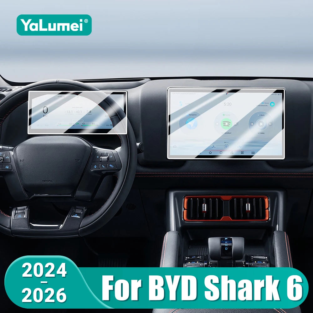 For BYD Shark 6 2024 2025 2026 Car Tempered Glass Protector Film Navigation Dashboard Display Sc - Automotive LED Light